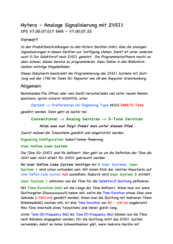 Hytera &ndash; Analoge Signalisierung