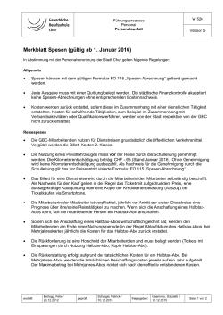 Merkblatt Spesen (gültig ab 1. Januar 2016)