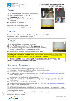 Saldokarte-Kurzzeitparking