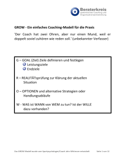 GROW - Ein einfaches Coaching-Modell für die Praxis