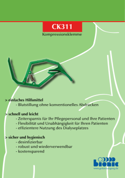 einfaches Hilfsmittel - Blutstillung ohne konventionelles Abdr&uuml;cken