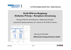 Kraft-Wärme-Kopplung: Einfaches Prinzip – Komplexe