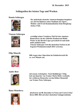 Schlagzeilen der letzten Tage und Wochen