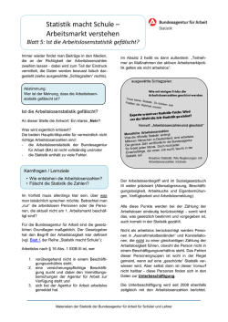 Statistik macht Schule – Arbeitsmarkt verstehen