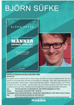 Vortrag und Diskussion mit dem Autor Björn Süfke Eintritt frei!