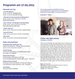 Programm am 27.09.2015 - City Management Hamburg