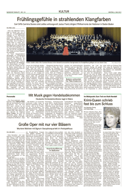 Großer Artikel zur Veranstaltung im Badischen Tagblatt vom 4.5.2015