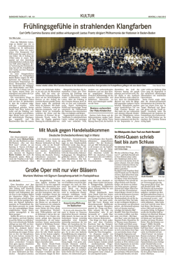 Gro&szlig;er Artikel zur Veranstaltung im Badischen Tagblatt vom 4.5.2015