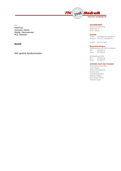 Herr/Frau Vorname, Name Stra&szlig;e, Hausnummer