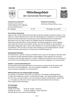 Gemeinde Reimlingen Mitteilungsblatt KW 49