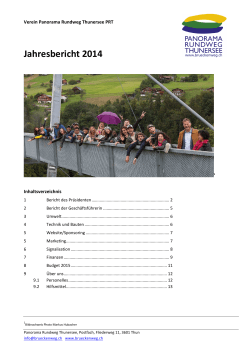 Jahresbericht 2014 - Panorama Rundweg Thunersee
