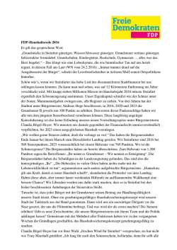 Haushaltsrede 2016 - FDP- Stadtverband Steinfurt