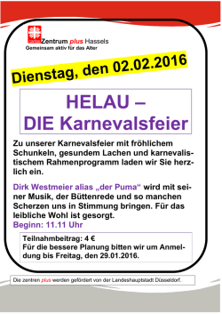 HELAU &ndash; DIE Karnevalsfeier Zu unserer Karnevalsfeier mit