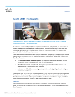 Cisco Data Preparation Data Sheet