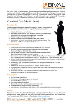 Consultant Data Scientist (m/w)