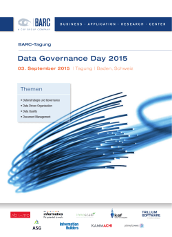 Data Governance Day 2015 Agenda