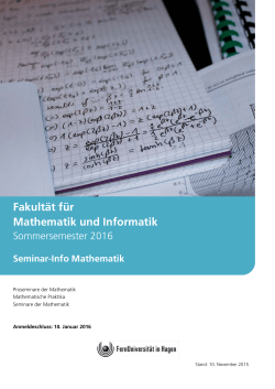 Seminarinfo Mathematik SS 2016