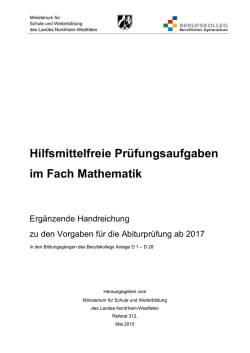 Ergänzende Handreichung zum Fach Mathematik