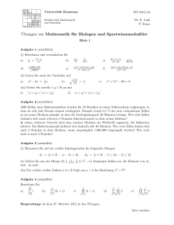 Blatt 1 - FB Mathematik und Statistik