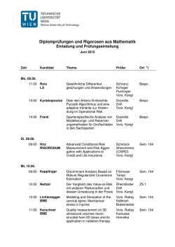 Diplompr&uuml;fungen und Rigorosen aus Mathematik