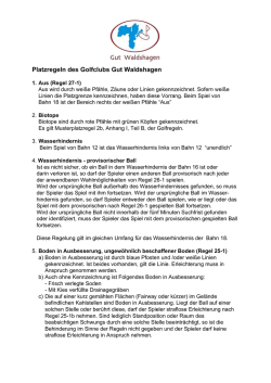 Platzregeln des Golfclubs Gut Waldshagen