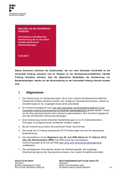 Merkblatt Anerkennung Uni