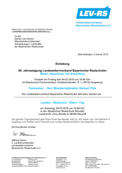 Einladung 58. Jahrestagung Landeselternverband Bayerischer