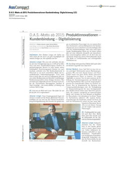 Pressespiegel: D.A.S. - Motto ab 2015: Produktinnovation
