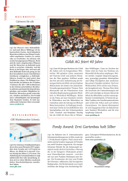 Fachzeitschrift g`plus - ERNI Gartenbau + Planung AG