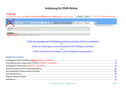 Anleitung f&uuml;r DVR