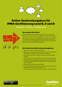 Flyer Online-Vorbereitungskurs IPMA-Zertifizierung