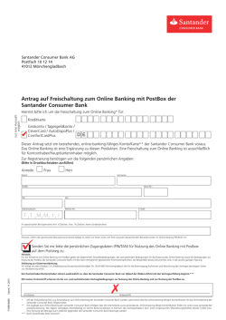 Antrag auf Freischaltung zum Online Banking mit PostBox der