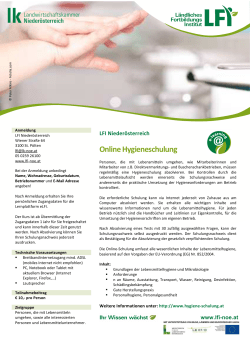Online Hygieneschulung