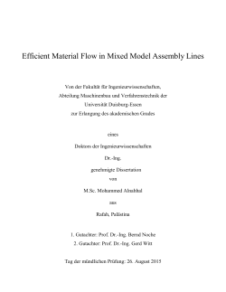 Efficient Material Flow in Mixed Model Assembly