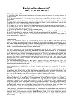 Predigt an Reminiszere 2007 Joh 8, 21