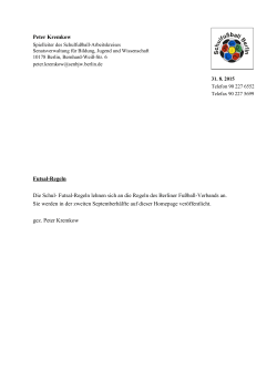 Peter Kremkow Futsal-Regeln Die Schul- Futsal