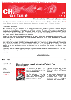 Films suisses au « Brussels International Fantastic Film Festival