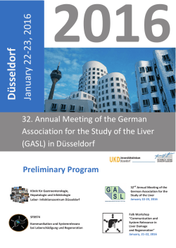 Programm zur GASL 2016 - Universitätsklinikum Düsseldorf