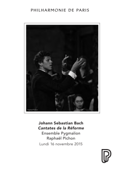 Johann Sebastian Bach Cantates de la R&eacute;forme Ensemble