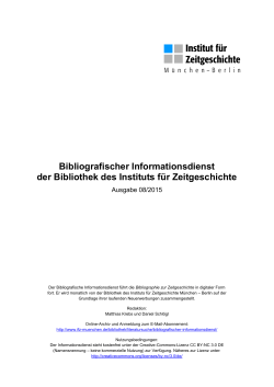 Bibliografischer Informationsdienst 08/2015