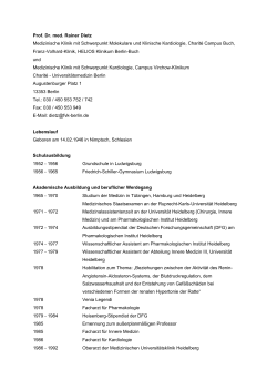 Prof. Dr. med. Rainer Dietz Medizinische Klinik mit Schwerpunkt