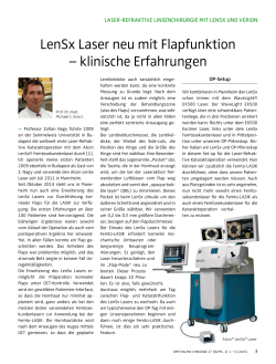 LenSx Laser neu mit Flapfunktion – klinische Erfahrungen