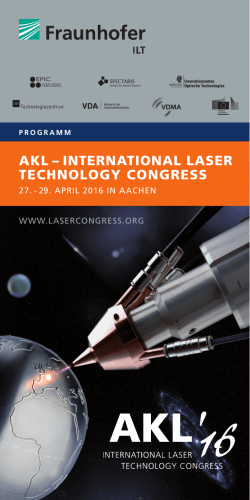 AKL-Programm - International Laser Technology Congress