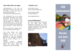 CSD-Flyer - Gottesdienst zum CSD Siegen