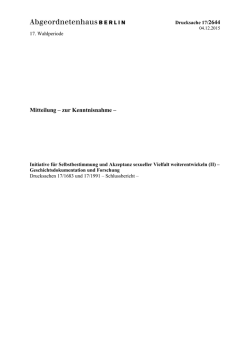 Drucksache 17/2644 - Abgeordnetenhaus von Berlin