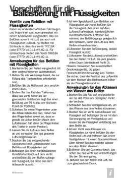 Vorschriften f&uuml;r die Ballastierung mit Fl&uuml;ssigkeiten