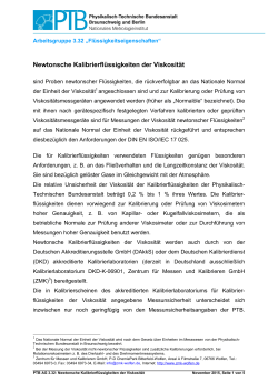 Newtonsche Kalibrierflüssigkeiten der Viskosität