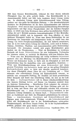 —-—683—— fällt dann braunes Molybdänsulﬁd, während die über