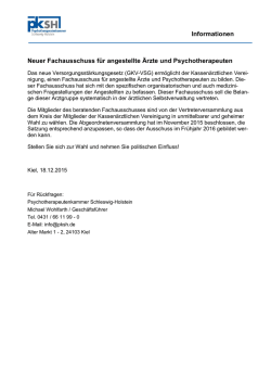 Informationen Neuer Fachausschuss f&uuml;r angestellte &Auml;rzte und