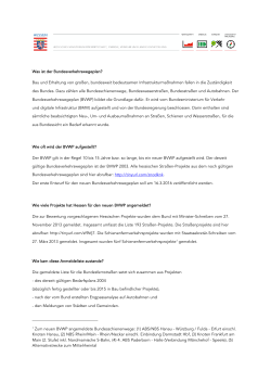 FAQ zum Bundesverkehrswegeplan ( PDF / 84 KB )